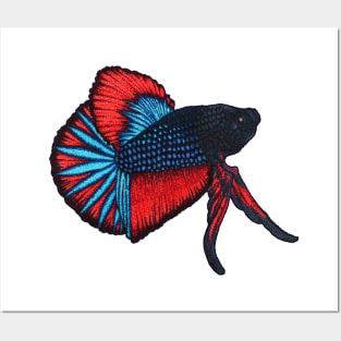 Pointillism Betta Fish Posters and Art